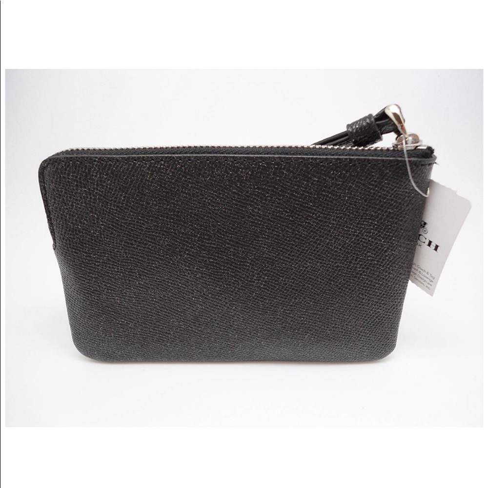 Coach Leather Glitter Corner Zip Wristlet - Picture 5 of 8